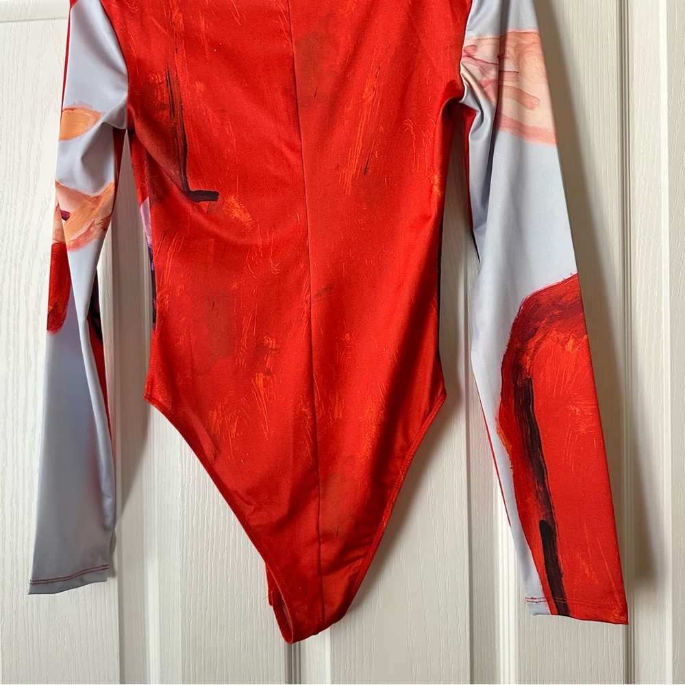 New Zara XEVI SOLA Print Red Long Sleeve Bodysuit Small 1165/019 - Picture 10 of 10